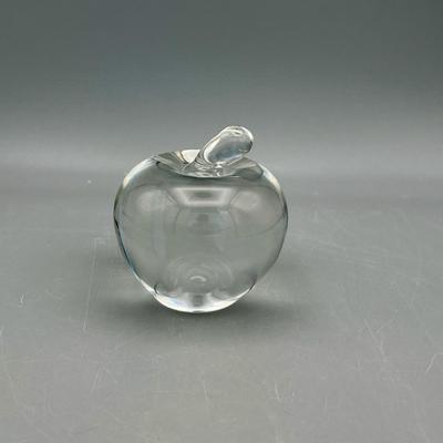 TIFFANY & CO Crystal Apple Paperweight - Clear - Signed