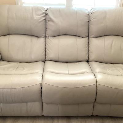 Cream Leather Electric Sofa