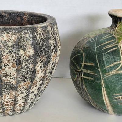 Lava Glaze & Tropical Clay Etched Pots