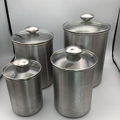 Polished Aluminum Four Canister Set