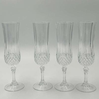 4 MCM Cristal D Arques Longchamp Flute Lot 2