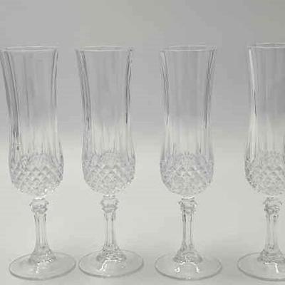 4 MCM Cristal D Arques Longchamp Flute