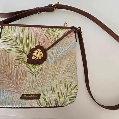 Tommy Bahama Leather & Embroidered Leaf Crossbody Bag