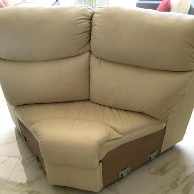 Curved Section Of Leather Sectional