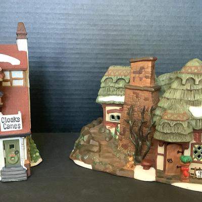 Dicken’s Village Series “Crooked Fence Cottage” And “Bumpstead Nye Cloaks And Canes”