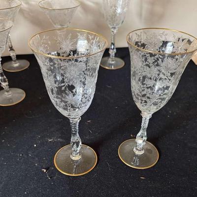 Gold-Trimmed Crystal Goblets