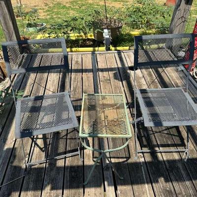 Wrought Iron Patio Table with Matching Chairs