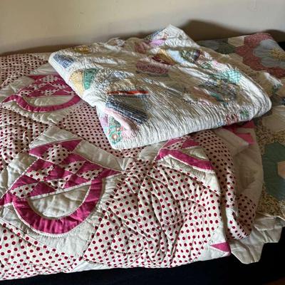 Hand sewn, Full-Size Vintage Quilts – Patchwork & Embroidered Designs