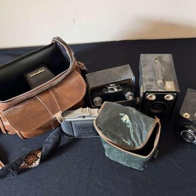 Vintage Camera Lot – Brownie Target Six-16, Brownie Special, Ansco Speedex, Minolta SRT-101