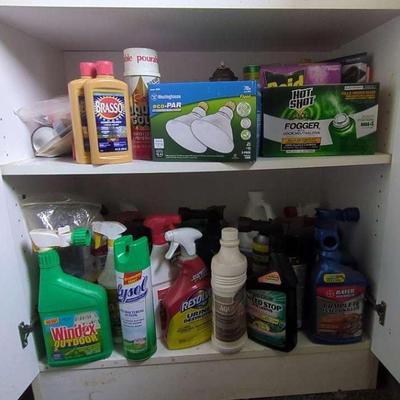 Assorted Cleaning Supplies and Household Products – Multiple Items