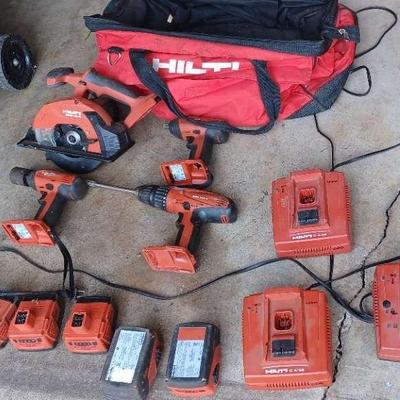 Mystery Lot of Hilti Lithium-Ion Tools, Batteries, and Chargers