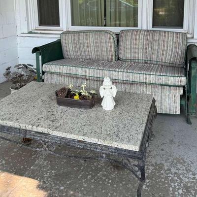 Vintage Swing Seat Marble Coffee Table And Decor