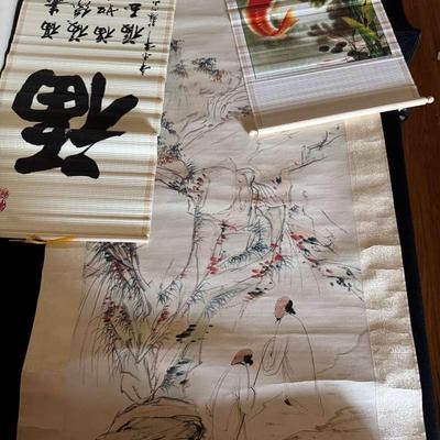 Set of 3 Antique Asian Scrolls