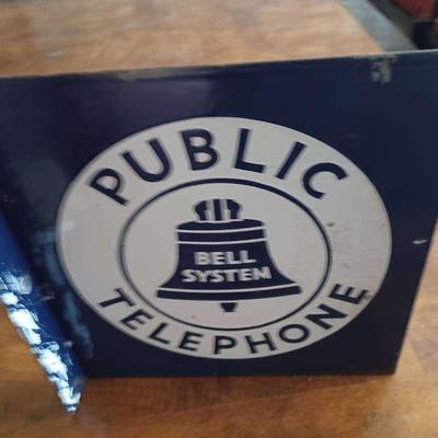 Vintage Bell System Public Telephone Sign