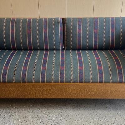 Stickley Signed Oak Frame Vintage Sofa