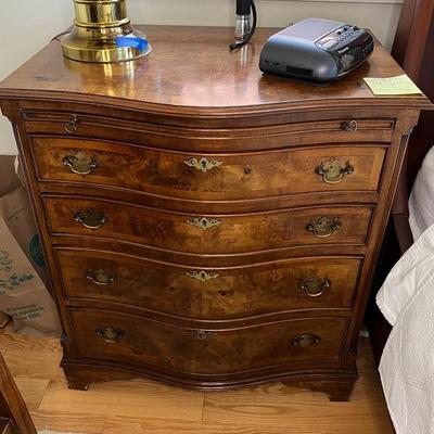 English Wooden Serpentine Chest Of Drawers