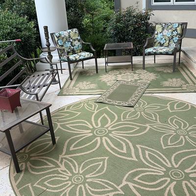 Metal Patio Furniture Set With Outdoor Rugs