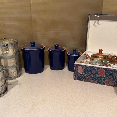 Candles, Cannisters & Tea Set 