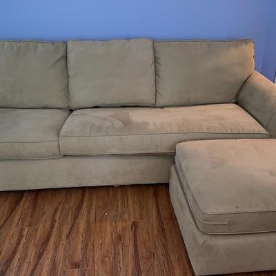 Haverty’s Sleeper Sofa Faux Suede With Ottoman