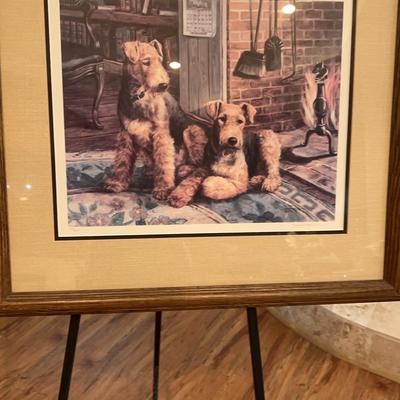 Airedales By The Fire