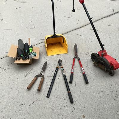 Electric Edger & Misc. Hand Tools, and a dustpan