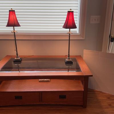 Coffee Table With Matching Lamps
