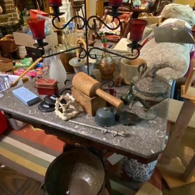 Sale Photo Thumbnail #25: eastlake antique parlor table butter mold, bell made in 1916