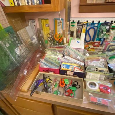Sale Photo Thumbnail #82: 5 sewing room scissors measuring rules and more more more