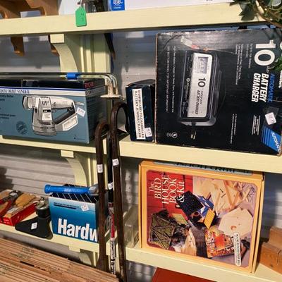 Sale Photo Thumbnail #90: 7 auto battery charger sander, crow bars