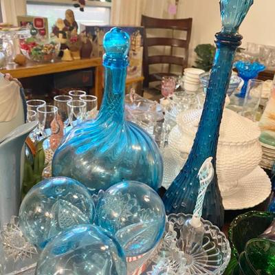 Sale Photo Thumbnail #20: blue crystal decanters