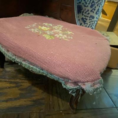 Sale Photo Thumbnail #60: needlepoint foot stool