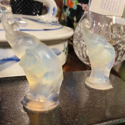 Sale Photo Thumbnail #30: frosted glass elephants