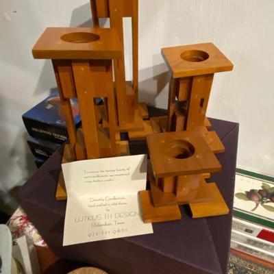 Sale Photo Thumbnail #24: Dorothy Candle Sticks hand crafted in solid cherry by Lutkus III Design, Richardson TX