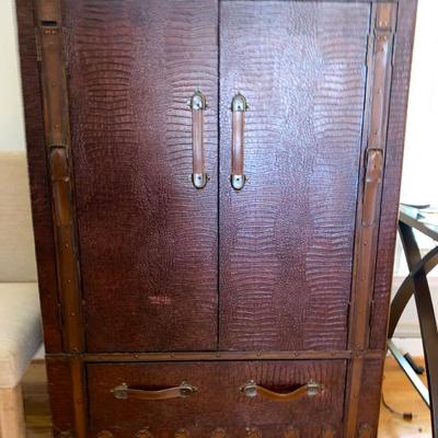 Alligator leather cabinet