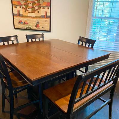 Kitchen table with bench and chairs