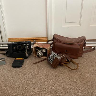 Tripod & Vintage Cameras - Includes Kodak, Meteor, & More