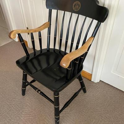 Vintage Franklin & Marshall College Black Captains Arm Chair