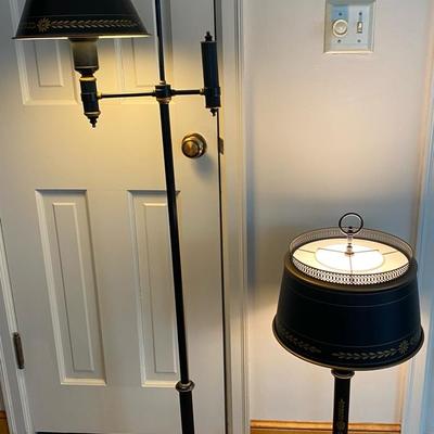 Matching Vintage Black Floor Lamp & Table Lamp