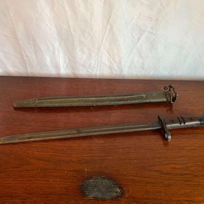 Vintage US Bayonet With Scabbard