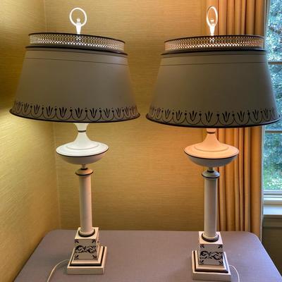 Matching Vintage Metal Table Lamps