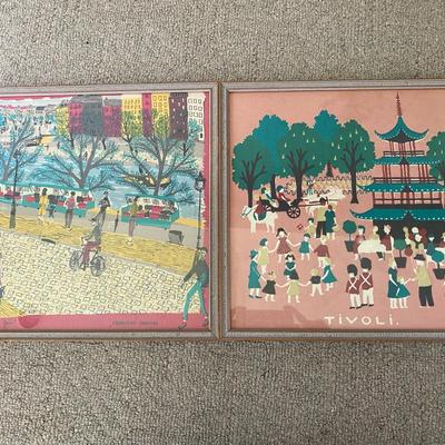 Tivoli Gardens In Denmark Print & Spring In Paris Framed Handkerchief