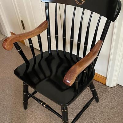 Vintage Augsburg College Black Captains Arm Chair