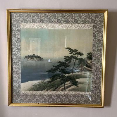 Vintage Chinese Handpainted on Silk Landscape, Signed by Artist, Framed