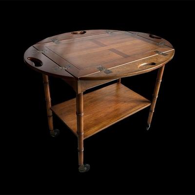 English Provincial Finish Butler's Table Tea Cart 