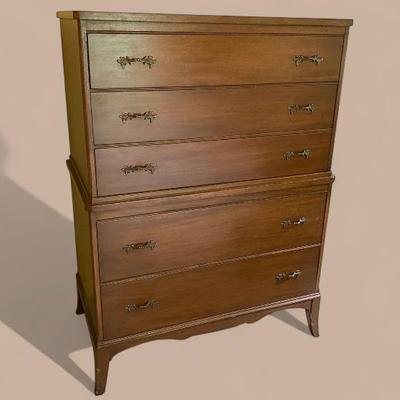 Vintage Tallboy Wooden Dresser By Northern Furniture