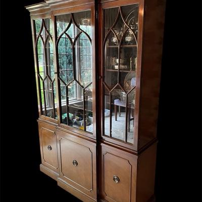 Vintage Breakfront China Cabinet - Contents Not Included