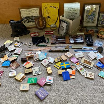 Vintage Match Box Collection, Letter Openers, Wall Art & More