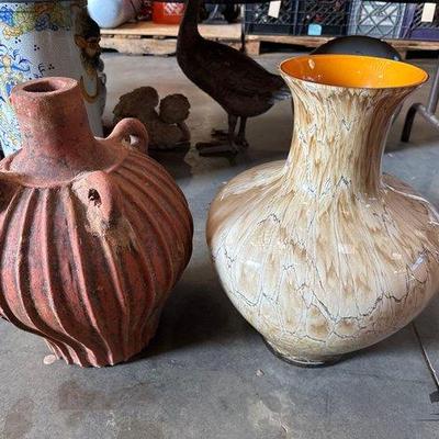 #3172 • Pottery Vessel and Vase

