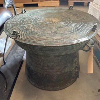 #3131 • Burmese Bronze Rain Drum Cast Coffee Table
