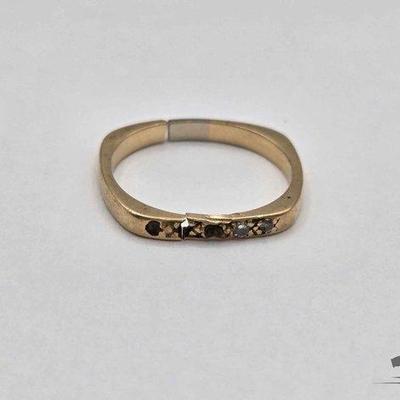 #742 • 14k Gold Broken Band with Diamonds, 2.7g
